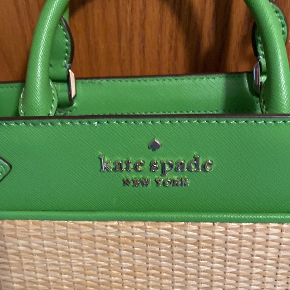 Kate Spade Staci straw small satchel crossbody - Picture 2 of 5